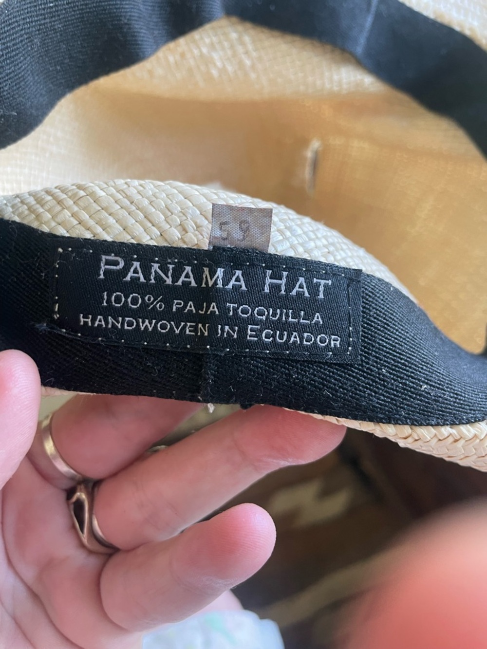 Distressed Vintage Panama Handwoven Hat Fedora - Picture 4 of 6